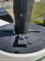 Close-up view of extension pipe and threaded rod